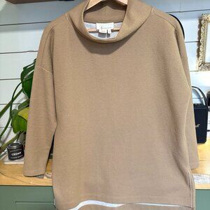 Anthropologie Tan Cowl Neck Pullover Sweater | XS